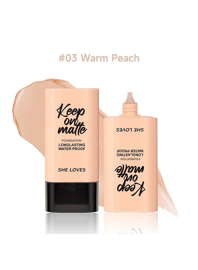 Keep On Matte Longlasting Waterproof Flawless Matte Liquid Foundation- Feels Lightweight And Comfortable Buildable A Flawless Natural Looking, Concealer Foundation To Cover Redness #03