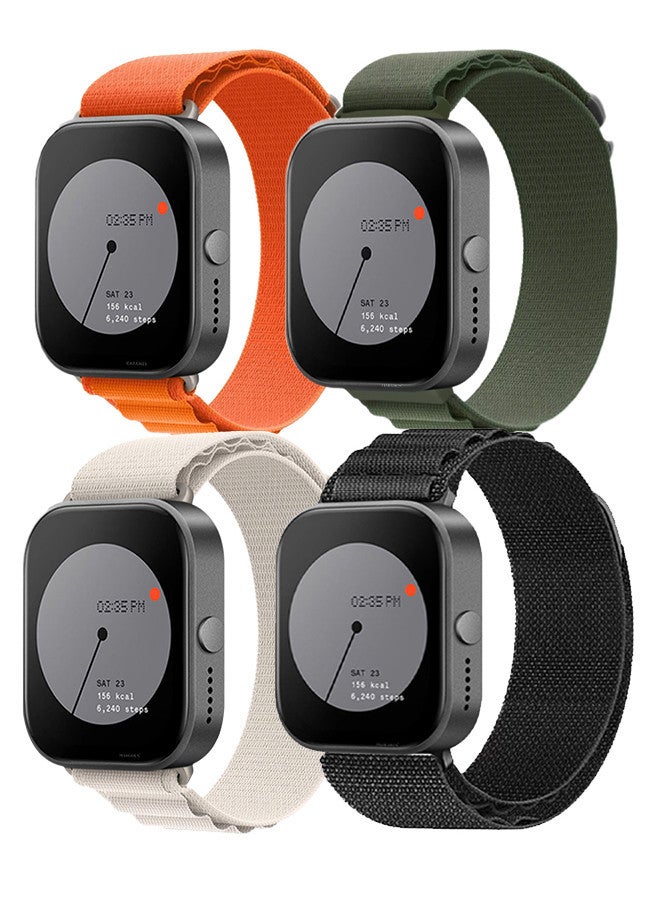 ( for Nothing Watch Pro 22mm ) 4 Pack, Alpine Sport Strap Rugged Nylon Replacement Wristband for Men Women