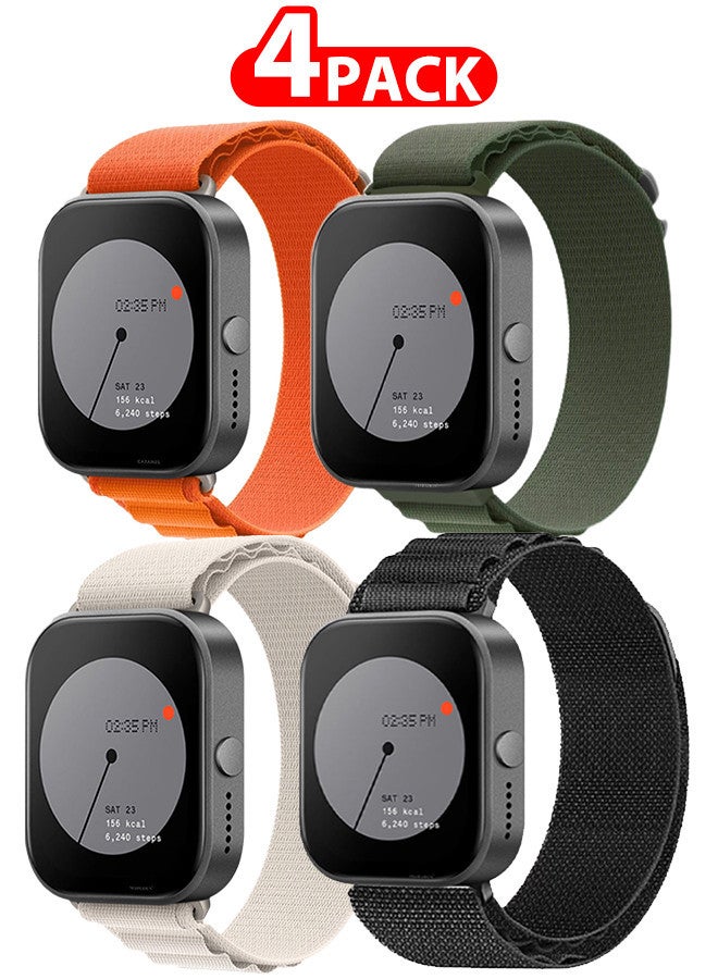( for Nothing Watch Pro 22mm ) 4 Pack, Alpine Sport Strap Rugged Nylon Replacement Wristband for Men Women