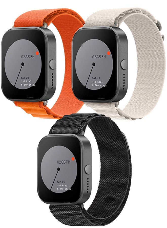 ( for Nothing Watch Pro 22mm ) 3 Pack, Alpine Sport Strap Rugged Nylon Replacement Wristband for Men Women