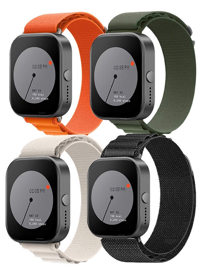( for Nothing Watch Pro 22mm ) 4 Pack, Alpine Sport Strap Rugged Nylon Replacement Wristband for Men Women