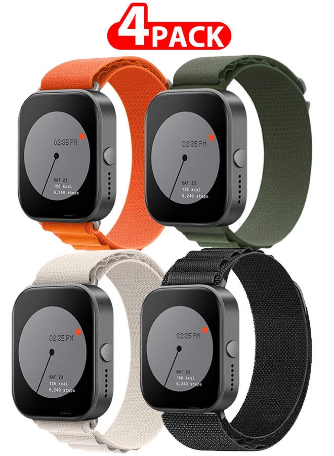 ( for Nothing Watch Pro 22mm ) 4 Pack, Alpine Sport Strap Rugged Nylon Replacement Wristband for Men Women