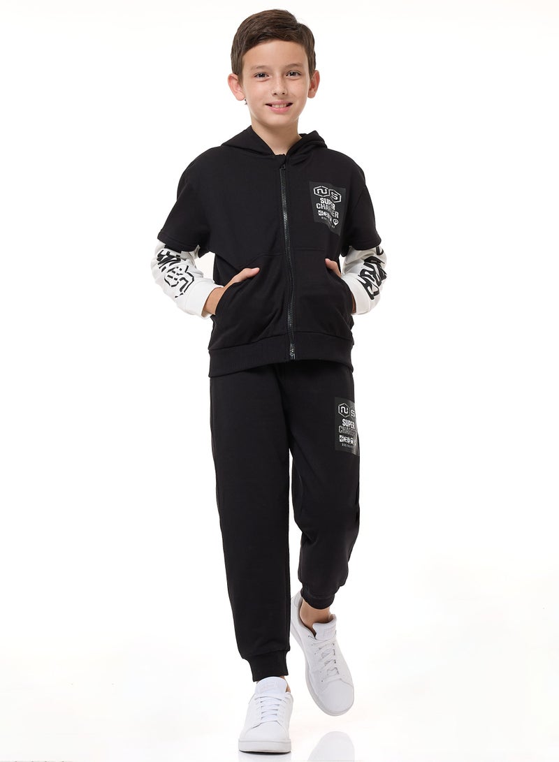 Boys' 2-Piece Hoodie and Jogger Set (8-14 yrs)  Black