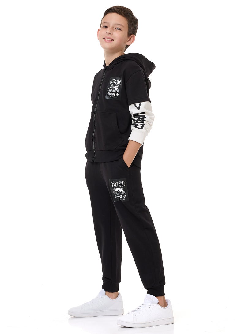 Boys' 2-Piece Hoodie and Jogger Set (8-14 yrs)  Black