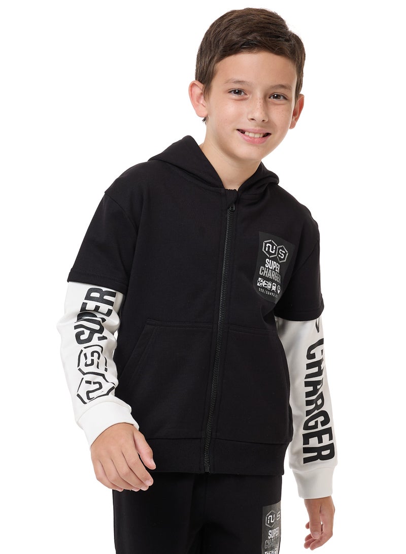 Boys' 2-Piece Hoodie and Jogger Set (8-14 yrs)  Black