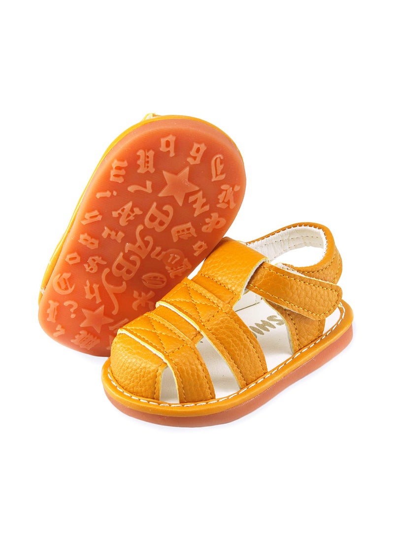 Baby Boys Girls Squeaky Sandals Non-Slip Soft Rubber Sole Closed Toe Infant Summer Outdoor Shoes Toddler First Walkers