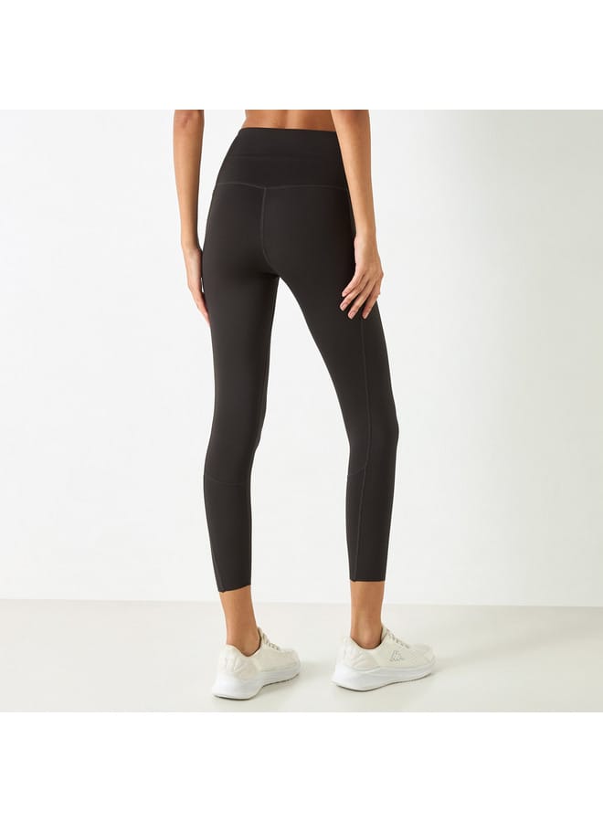 Kappa Solid Leggings with Elasticated Waistband and Pockets