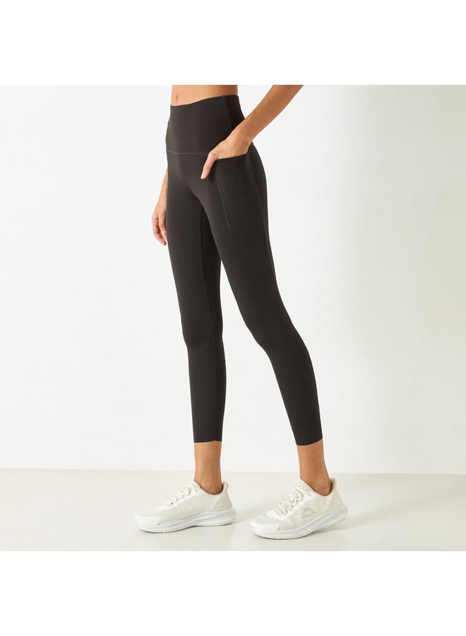 Kappa Solid Leggings with Elasticated Waistband and Pockets