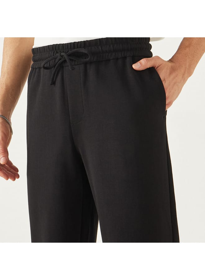 Iconic Solid Regular Fit Flexi Waist Joggers with Pockets