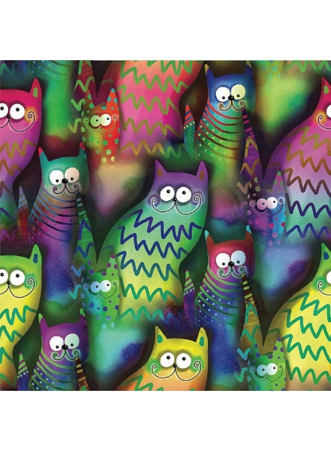 Better Me Funky Felines Square 1000 Piece Puzzle - Funny & Colorful Cat Puzzles for Adults 1000 Piece, Unusual Trippy Smiling Kitty Cats Puzzle