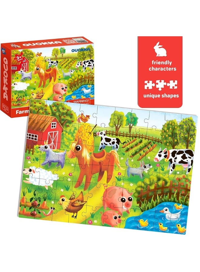 QUOKKA 60 Piece Puzzles for Kids Ages 4-6 - 4 Jigsaw Puzzles for Toddlers 3-5 by QUOKKA - Animals Toys for Children 6-8-10 Year Old for Boys and Girls