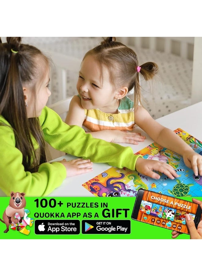 QUOKKA 60 Piece Puzzles for Kids Ages 4-6 - 4 Jigsaw Puzzles for Toddlers 3-5 by QUOKKA - Animals Toys for Children 6-8-10 Year Old for Boys and Girls
