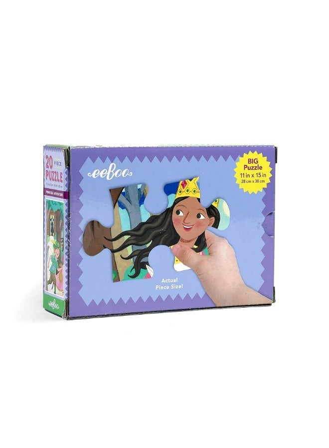 eeBoo: Princess Adventure 20 Piece Big Puzzle, Perfect Project for Little Hands, Aids in Development of Pattern, Shape, and Color Recognition, Offers Children a Challenge, Perfect for Ages 3 and up