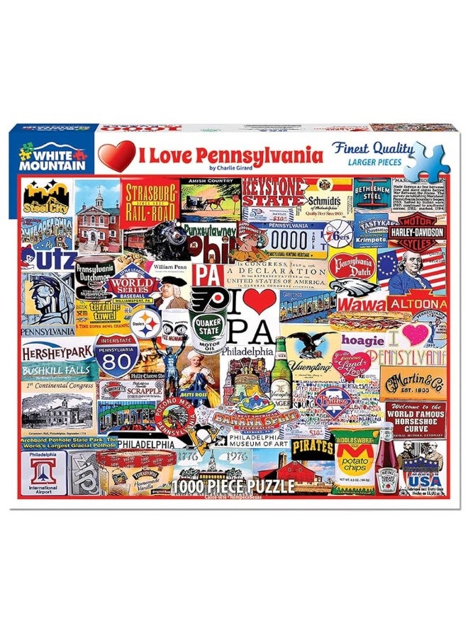 White Mountain Puzzles I Love Pennsylvania  1000 Piece Jigsaw Puzzle