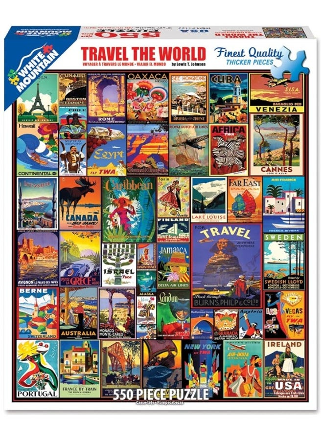 White Mountain Puzzles Travel The World - 500 Piece Jigsaw Puzzle