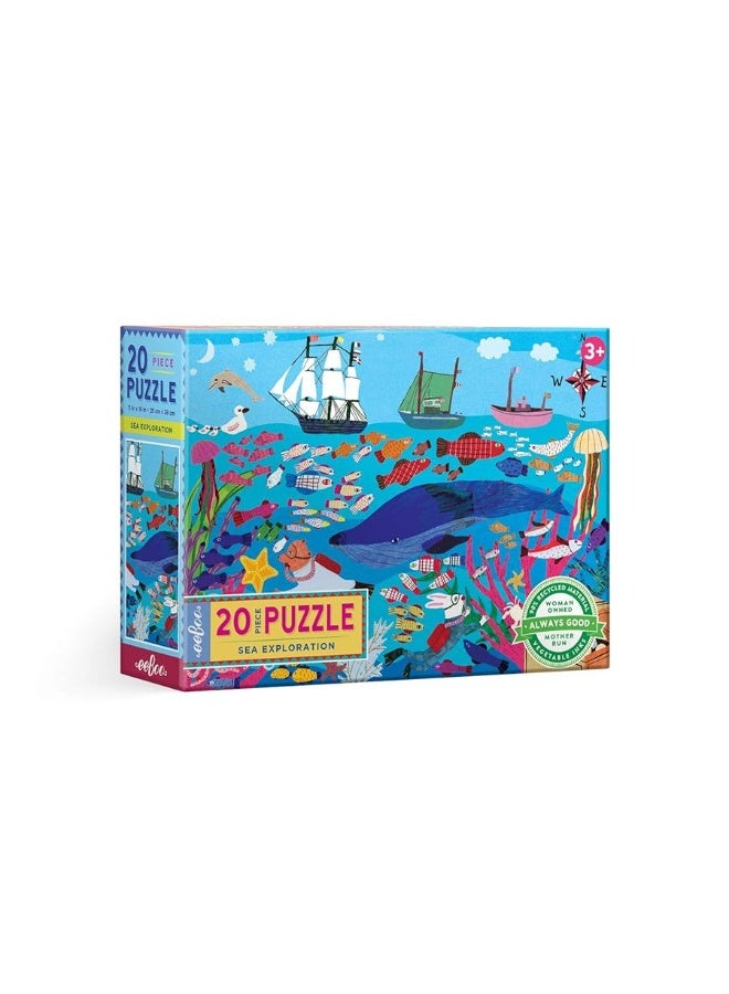 eeBoo Sea Exploration 20 Piece Big Puzzle Perfect Project for Little Hands Aids in Development of Pattern Shape and Color Recognition Offers Children a Challenge Perfect for Ages 3 and up