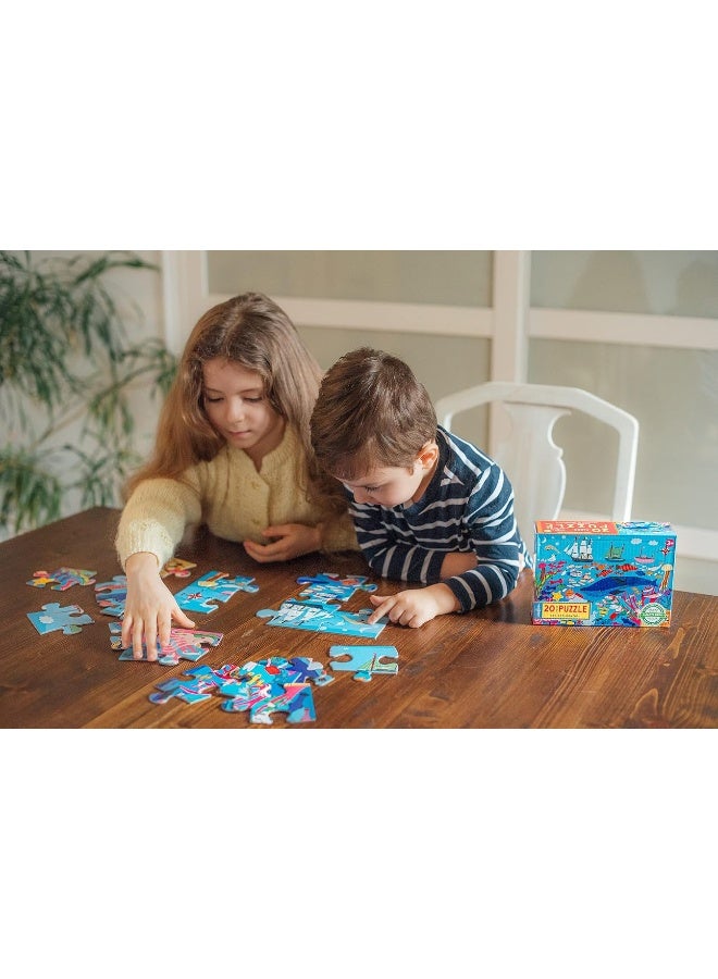 eeBoo Sea Exploration 20 Piece Big Puzzle Perfect Project for Little Hands Aids in Development of Pattern Shape and Color Recognition Offers Children a Challenge Perfect for Ages 3 and up