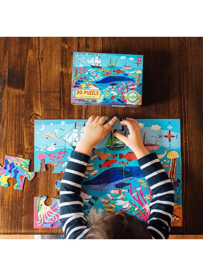 eeBoo Sea Exploration 20 Piece Big Puzzle Perfect Project for Little Hands Aids in Development of Pattern Shape and Color Recognition Offers Children a Challenge Perfect for Ages 3 and up