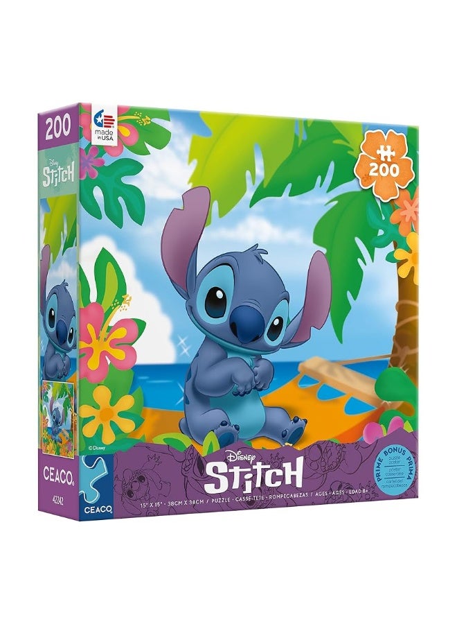 Ceaco - Disney Friends - Flower Power Stitch - 200 Piece Jigsaw Puzzle