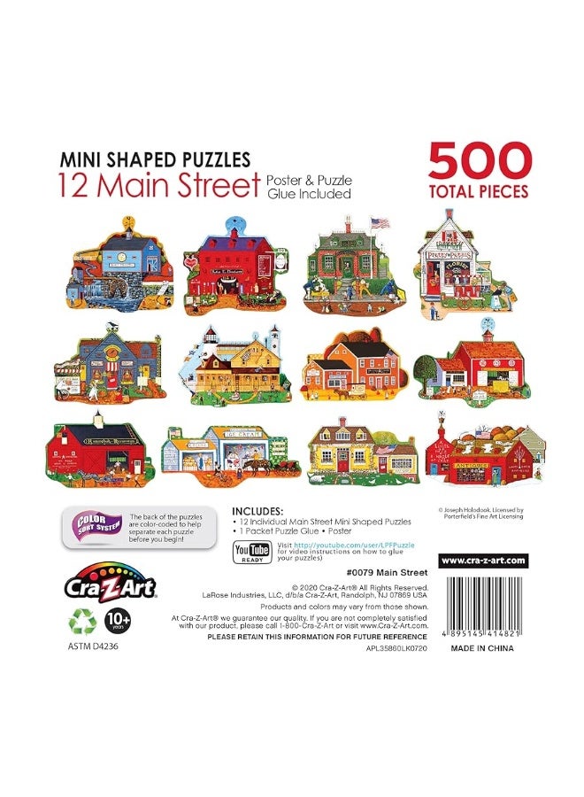 CRA-Z-Art - RoseArt - Mini-Shaped - Main Street - 500 Piece Jigsaw Puzzle