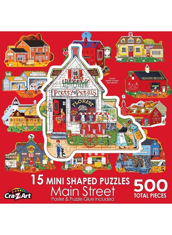 CRA-Z-Art - RoseArt - Mini-Shaped - Main Street - 500 Piece Jigsaw Puzzle