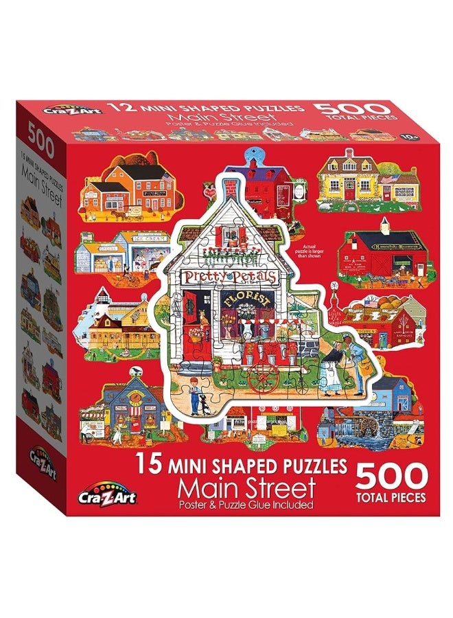 CRA-Z-Art - RoseArt - Mini-Shaped - Main Street - 500 Piece Jigsaw Puzzle