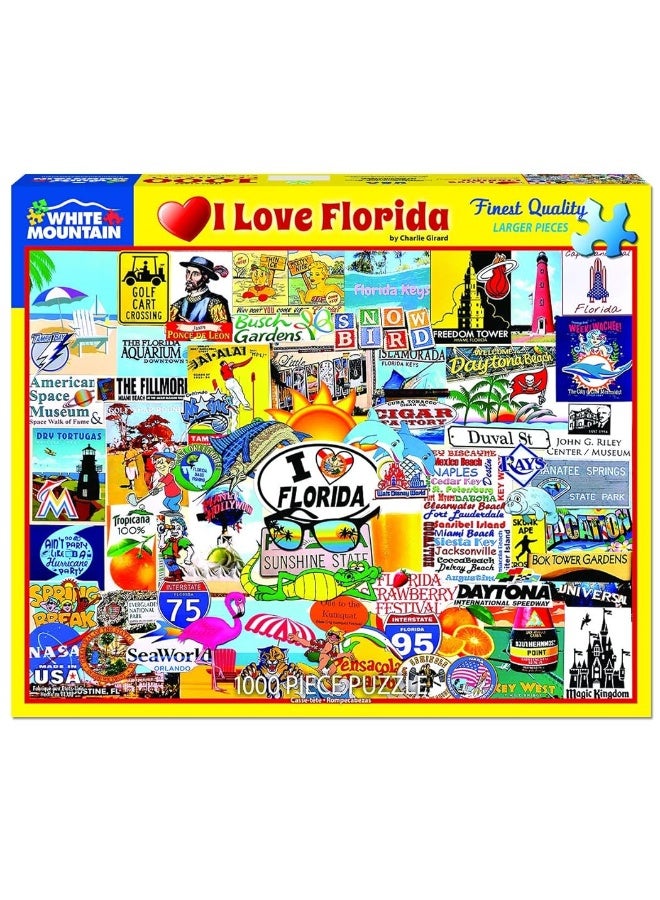 White Mountain Puzzles I Love Florida  1000 Piece Jigsaw Puzzle