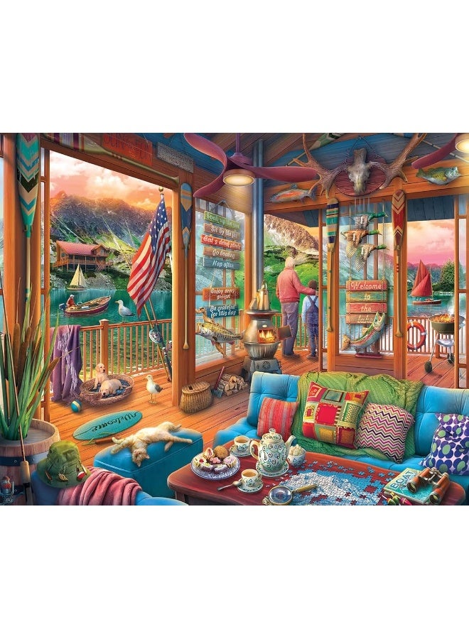 White Mountain Puzzles Lakeside Cabin, 1000 Piece Jigsaw Puzzle