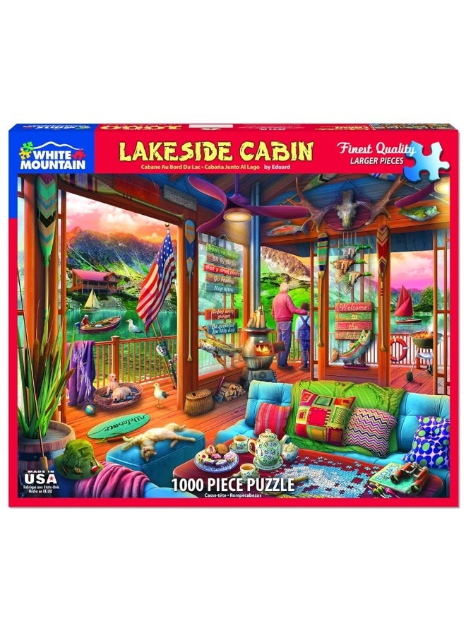 White Mountain Puzzles Lakeside Cabin, 1000 Piece Jigsaw Puzzle