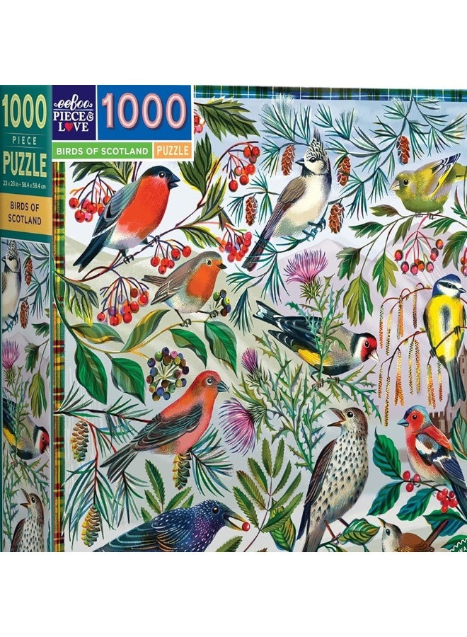 eeBoo: Piece and Love Birds of Scotland 1000 Piece Square Adult Jigsaw Puzzle, 23