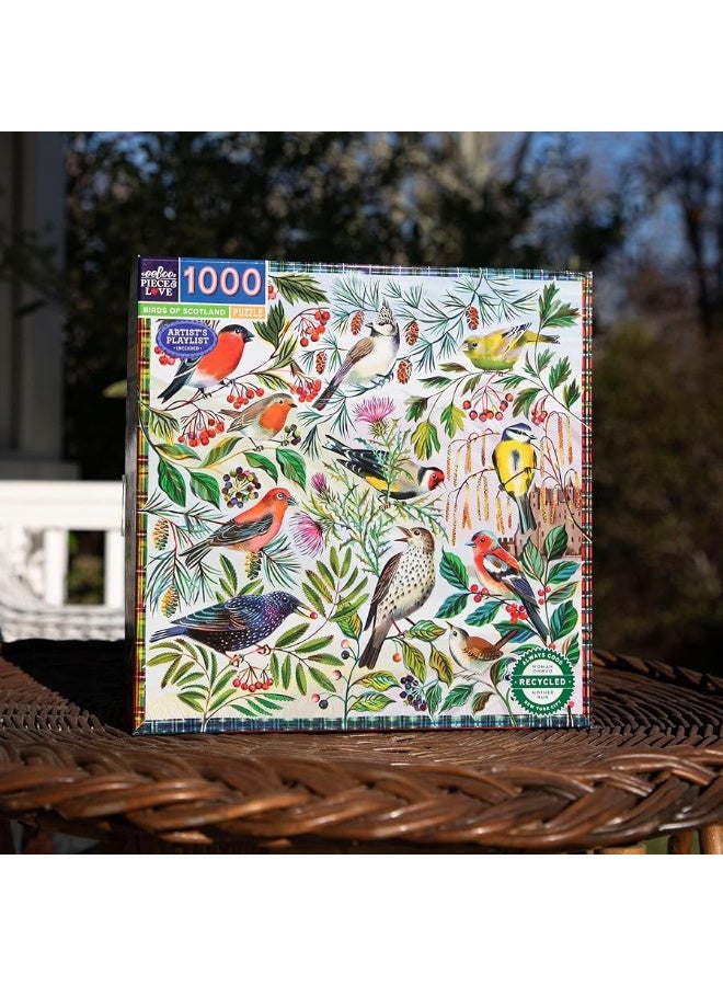 eeBoo: Piece and Love Birds of Scotland 1000 Piece Square Adult Jigsaw Puzzle, 23