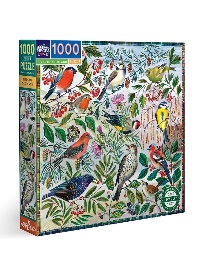 eeBoo: Piece and Love Birds of Scotland 1000 Piece Square Adult Jigsaw Puzzle, 23