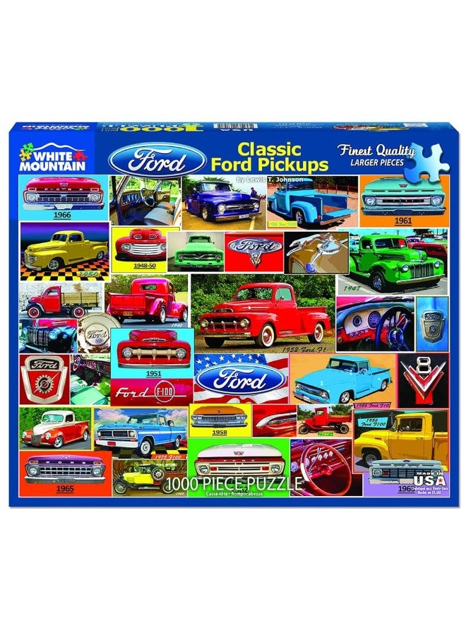 White Mountain Puzzles Classic Ford Pickups  1000 Piece Jigsaw Puzzle