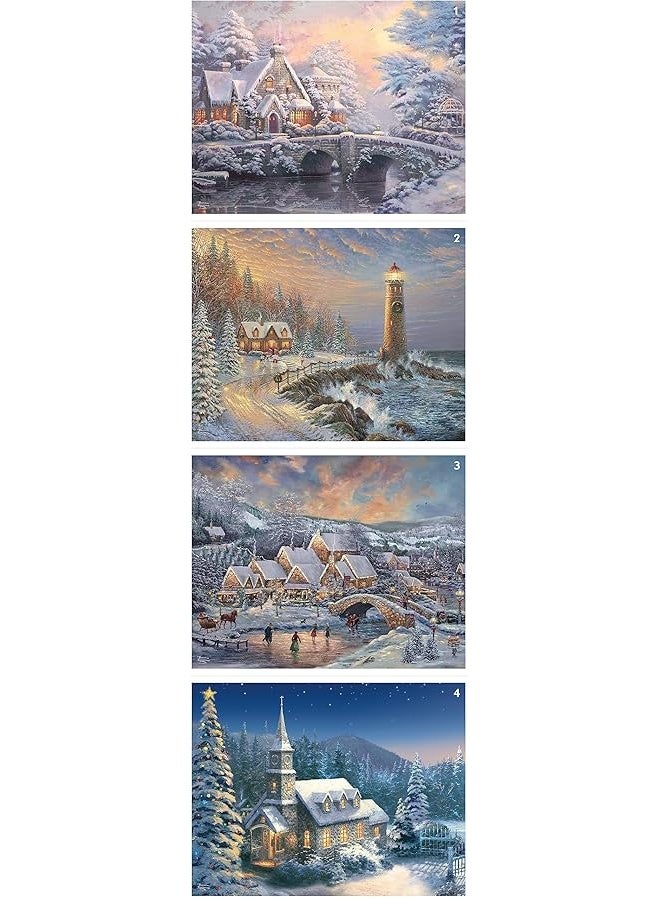 Ceaco - 4 in 1 Multipack - Thomas Kinkade - Holiday - (4) 500 Piece Jigsaw Puzzles