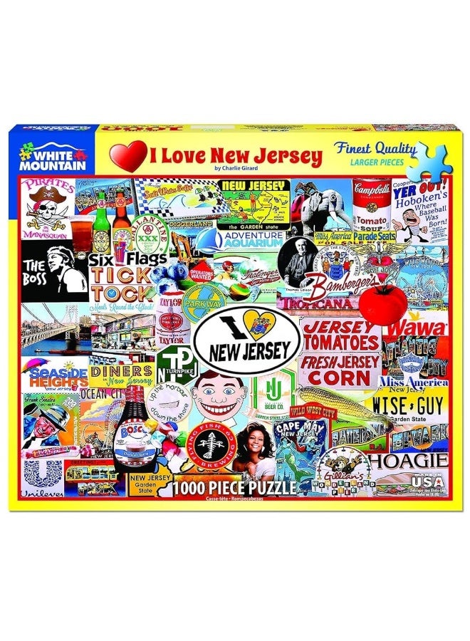 White Mountain Puzzles I Love New Jersey 1000 Piece Jigsaw Puzzle