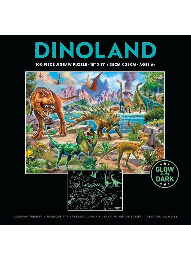 Ceaco - Glow in The Dark - Dinoland - 100 Piece Jigsaw Puzzle