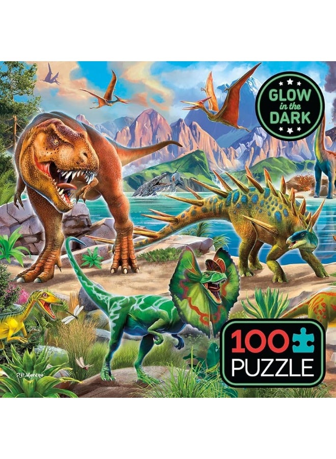 Ceaco - Glow in The Dark - Dinoland - 100 Piece Jigsaw Puzzle