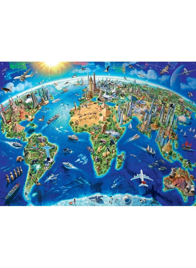 1000 Piece World Landmarks Map Puzzle Paper Jigsaw Puzzle for Adults School Supplies World Map Puzzle 1000 Pieces Puzzles for Adults, Puzzles for Adults 1000 Pieces, Jigsaw Puzzles 1000 Pieces