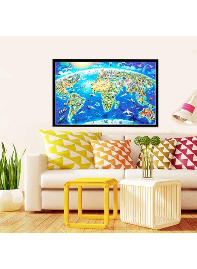 1000 Piece World Landmarks Map Puzzle Paper Jigsaw Puzzle for Adults School Supplies World Map Puzzle 1000 Pieces Puzzles for Adults, Puzzles for Adults 1000 Pieces, Jigsaw Puzzles 1000 Pieces