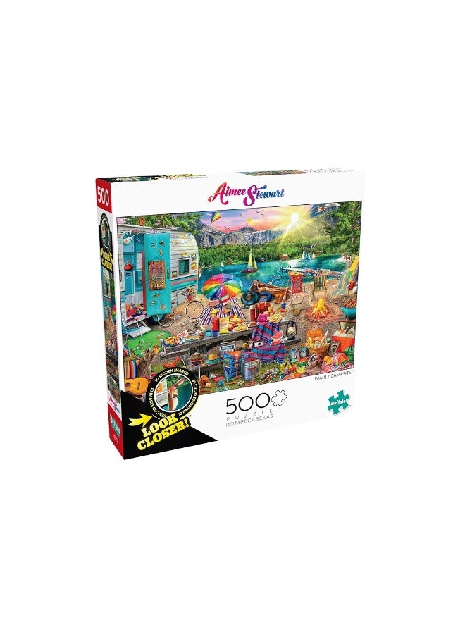 Buffalo Games - Aimee Stewart - Family Campsite - 500 Piece Jigsaw Puzzle with Hidden Images