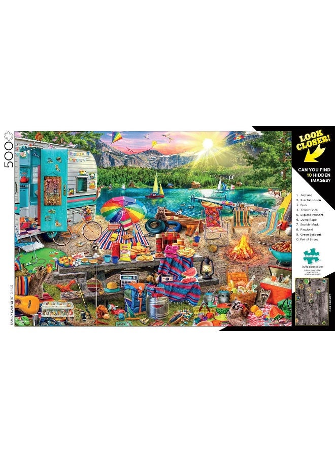 Buffalo Games - Aimee Stewart - Family Campsite - 500 Piece Jigsaw Puzzle with Hidden Images