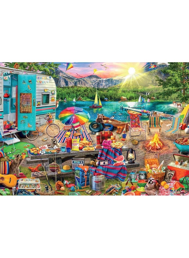 Buffalo Games - Aimee Stewart - Family Campsite - 500 Piece Jigsaw Puzzle with Hidden Images