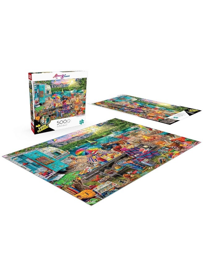 Buffalo Games - Aimee Stewart - Family Campsite - 500 Piece Jigsaw Puzzle with Hidden Images