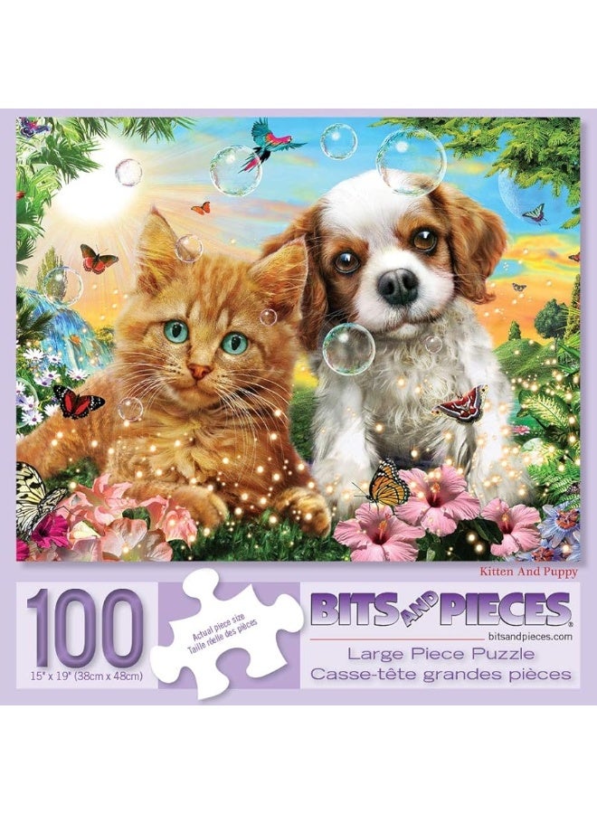 Bits and Pieces - 100 Piece Large Piece Family Jigsaw Puzzle for Adults & Kids - 15