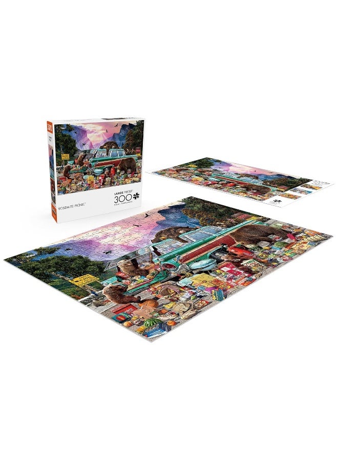 Buffalo Games - Garry Walton - Yosemite Picnic - 300 Piece Jigsaw Puzzle for Families Challenging Puzzle Perfect for Game Nights