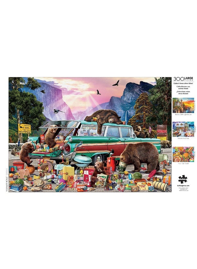 Buffalo Games - Garry Walton - Yosemite Picnic - 300 Piece Jigsaw Puzzle for Families Challenging Puzzle Perfect for Game Nights