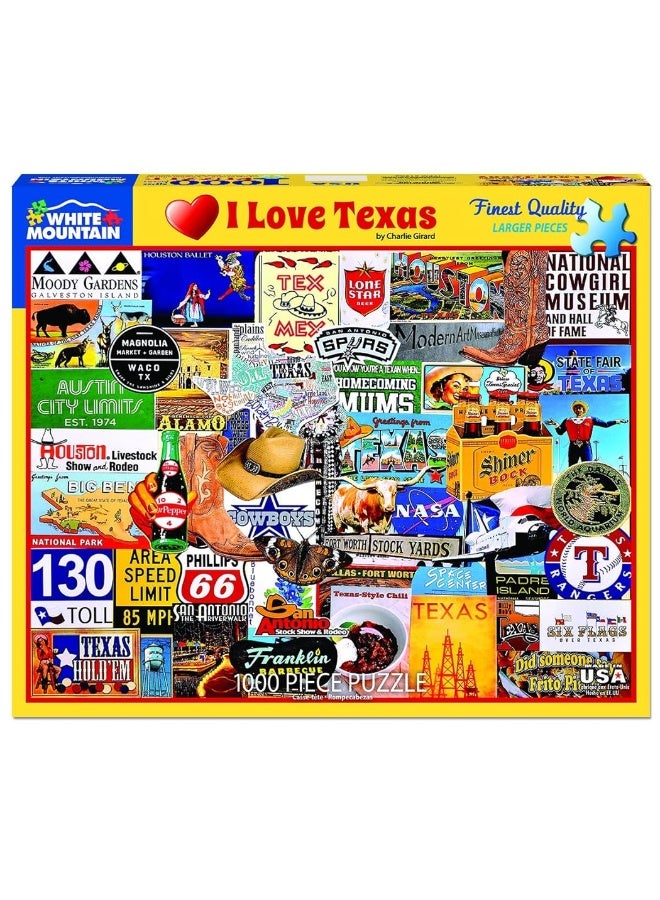 White Mountain Puzzles I Love Texas, 1000 Piece Jigsaw Puzzle