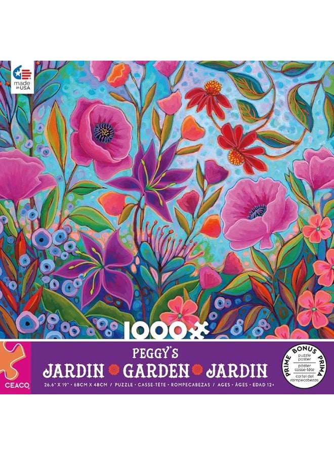 Ceaco - Peggy's Garden - Colorful Conversation - 1000 Piece Jigsaw Puzzle