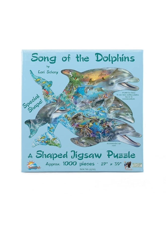 SUNSOUT INC - Song of The Dolphins - 1000 pc Special Shape Jigsaw Puzzle by Artist: Lori Schory - Finished Size 27