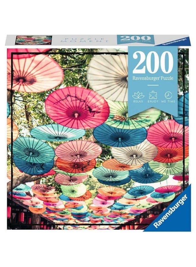 Ravensburger Puzzle Moment Umbrellas  200 Piece Jigsaw Puzzle for Kids  Adults  Unique Perfect Interlock  Vibrant GlareFree Design  Made with FSCCertified Wood  Quality Entertainment Time